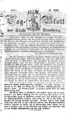 Tag-Blatt der Stadt Bamberg (Bamberger Tagblatt) Dienstag 24. November 1863