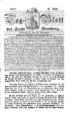 Tag-Blatt der Stadt Bamberg (Bamberger Tagblatt) Dienstag 22. Dezember 1863