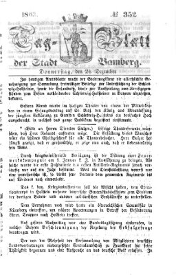 Tag-Blatt der Stadt Bamberg (Bamberger Tagblatt) Donnerstag 24. Dezember 1863