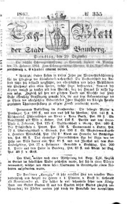 Tag-Blatt der Stadt Bamberg (Bamberger Tagblatt) Dienstag 29. Dezember 1863