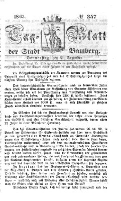 Tag-Blatt der Stadt Bamberg (Bamberger Tagblatt) Donnerstag 31. Dezember 1863