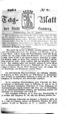 Tag-Blatt der Stadt Bamberg (Bamberger Tagblatt) Donnerstag 21. Januar 1864