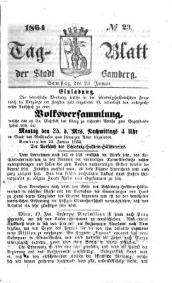 Tag-Blatt der Stadt Bamberg (Bamberger Tagblatt) Samstag 23. Januar 1864