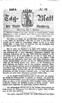 Tag-Blatt der Stadt Bamberg (Bamberger Tagblatt) Montag 1. Februar 1864