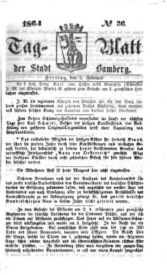 Tag-Blatt der Stadt Bamberg (Bamberger Tagblatt) Freitag 5. Februar 1864