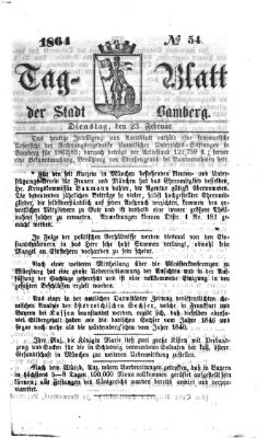 Tag-Blatt der Stadt Bamberg (Bamberger Tagblatt) Dienstag 23. Februar 1864