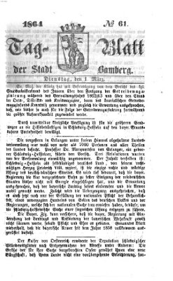 Tag-Blatt der Stadt Bamberg (Bamberger Tagblatt) Dienstag 1. März 1864