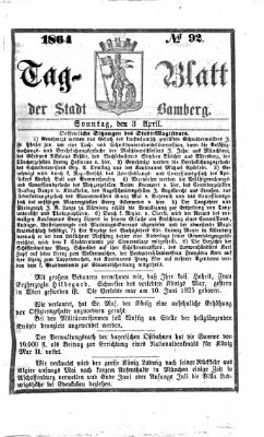 Tag-Blatt der Stadt Bamberg (Bamberger Tagblatt) Sonntag 3. April 1864