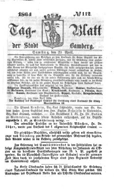 Tag-Blatt der Stadt Bamberg (Bamberger Tagblatt) Samstag 23. April 1864