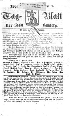 Tag-Blatt der Stadt Bamberg (Bamberger Tagblatt) Montag 2. Januar 1865