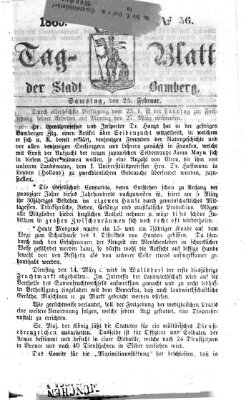 Tag-Blatt der Stadt Bamberg (Bamberger Tagblatt) Samstag 25. Februar 1865