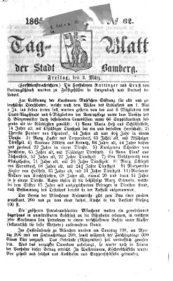 Tag-Blatt der Stadt Bamberg (Bamberger Tagblatt) Freitag 3. März 1865