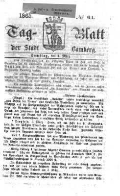 Tag-Blatt der Stadt Bamberg (Bamberger Tagblatt) Samstag 4. März 1865