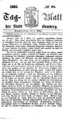 Tag-Blatt der Stadt Bamberg (Bamberger Tagblatt) Donnerstag 9. März 1865