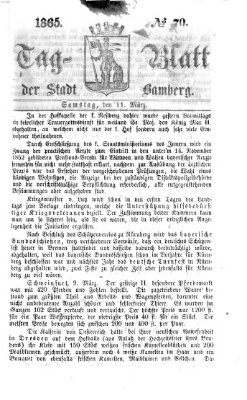 Tag-Blatt der Stadt Bamberg (Bamberger Tagblatt) Samstag 11. März 1865