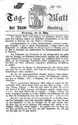 Tag-Blatt der Stadt Bamberg (Bamberger Tagblatt) Dienstag 28. März 1865