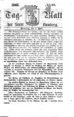 Tag-Blatt der Stadt Bamberg (Bamberger Tagblatt) Montag 3. April 1865