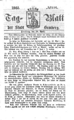 Tag-Blatt der Stadt Bamberg (Bamberger Tagblatt) Freitag 28. April 1865