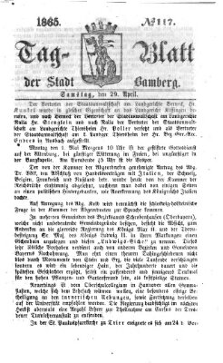 Tag-Blatt der Stadt Bamberg (Bamberger Tagblatt) Samstag 29. April 1865