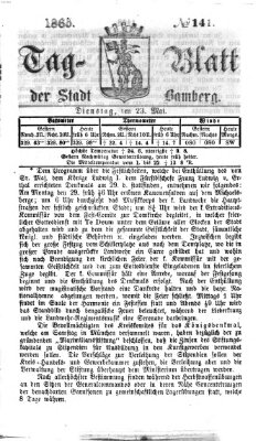 Tag-Blatt der Stadt Bamberg (Bamberger Tagblatt) Dienstag 23. Mai 1865