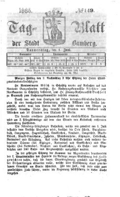 Tag-Blatt der Stadt Bamberg (Bamberger Tagblatt) Donnerstag 1. Juni 1865