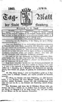 Tag-Blatt der Stadt Bamberg (Bamberger Tagblatt) Mittwoch 23. August 1865