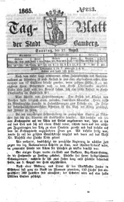 Tag-Blatt der Stadt Bamberg (Bamberger Tagblatt) Sonntag 27. August 1865