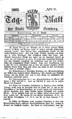 Tag-Blatt der Stadt Bamberg (Bamberger Tagblatt) Donnerstag 31. August 1865