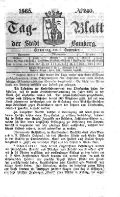 Tag-Blatt der Stadt Bamberg (Bamberger Tagblatt) Sonntag 3. September 1865