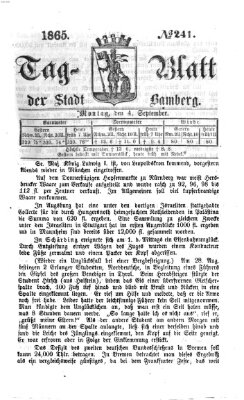 Tag-Blatt der Stadt Bamberg (Bamberger Tagblatt) Montag 4. September 1865