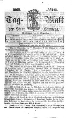 Tag-Blatt der Stadt Bamberg (Bamberger Tagblatt) Mittwoch 6. September 1865