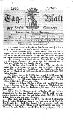 Tag-Blatt der Stadt Bamberg (Bamberger Tagblatt) Donnerstag 14. September 1865