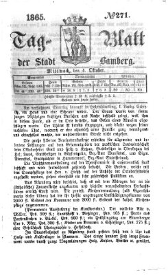 Tag-Blatt der Stadt Bamberg (Bamberger Tagblatt) Mittwoch 4. Oktober 1865