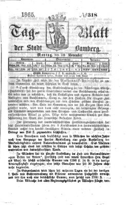 Tag-Blatt der Stadt Bamberg (Bamberger Tagblatt) Montag 20. November 1865