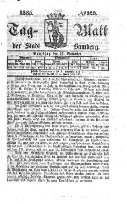 Tag-Blatt der Stadt Bamberg (Bamberger Tagblatt) Samstag 25. November 1865