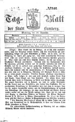 Tag-Blatt der Stadt Bamberg (Bamberger Tagblatt) Montag 18. Dezember 1865