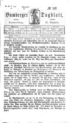 Tag-Blatt der Stadt Bamberg (Bamberger Tagblatt) Donnerstag 21. Dezember 1865