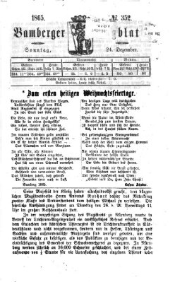 Tag-Blatt der Stadt Bamberg (Bamberger Tagblatt) Sonntag 24. Dezember 1865