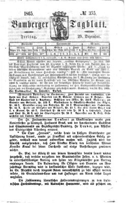 Tag-Blatt der Stadt Bamberg (Bamberger Tagblatt) Freitag 29. Dezember 1865