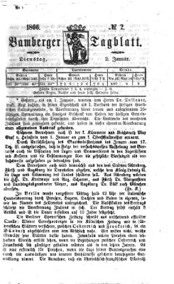 Bamberger Tagblatt Dienstag 2. Januar 1866