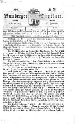 Bamberger Tagblatt Dienstag 27. Februar 1866