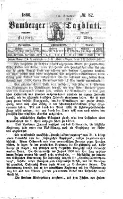 Bamberger Tagblatt Freitag 23. März 1866