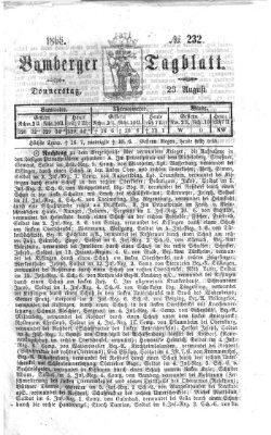 Bamberger Tagblatt Donnerstag 23. August 1866