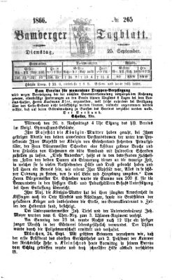 Bamberger Tagblatt Dienstag 25. September 1866