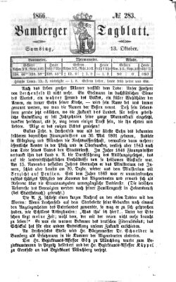 Bamberger Tagblatt Samstag 13. Oktober 1866