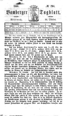 Bamberger Tagblatt Mittwoch 24. Oktober 1866