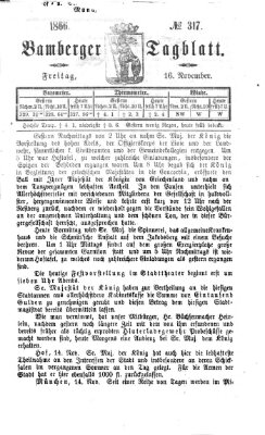 Bamberger Tagblatt Freitag 16. November 1866