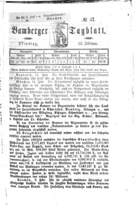 Bamberger Tagblatt Dienstag 12. Februar 1867