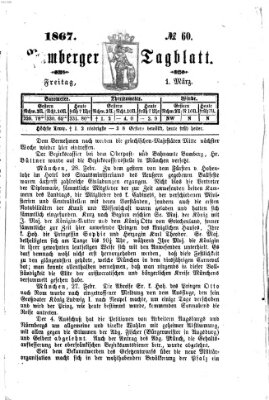 Bamberger Tagblatt Freitag 1. März 1867