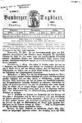 Bamberger Tagblatt Samstag 2. März 1867